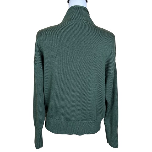 Industry Republic Women’s S Green High Mock Neck Sweater Silk Cashmere Classic - Picture 4 of 8